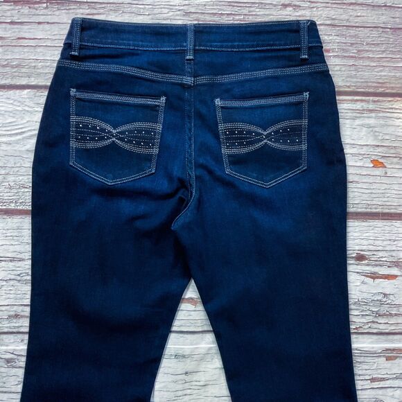 Lee Womens Jeans size 12 Perfect Fit Straight Leg x31” Dark Wash Denim Stretch - Picture 9 of 11